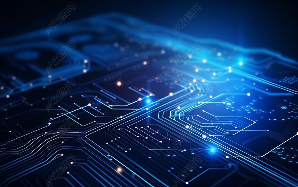 电路线路电路板信息连接3d渲染高科技效果图